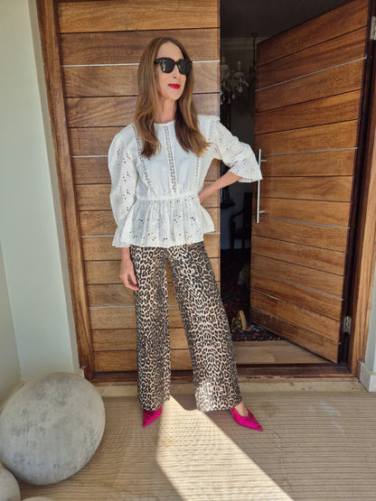 Cream Peplum Blouse