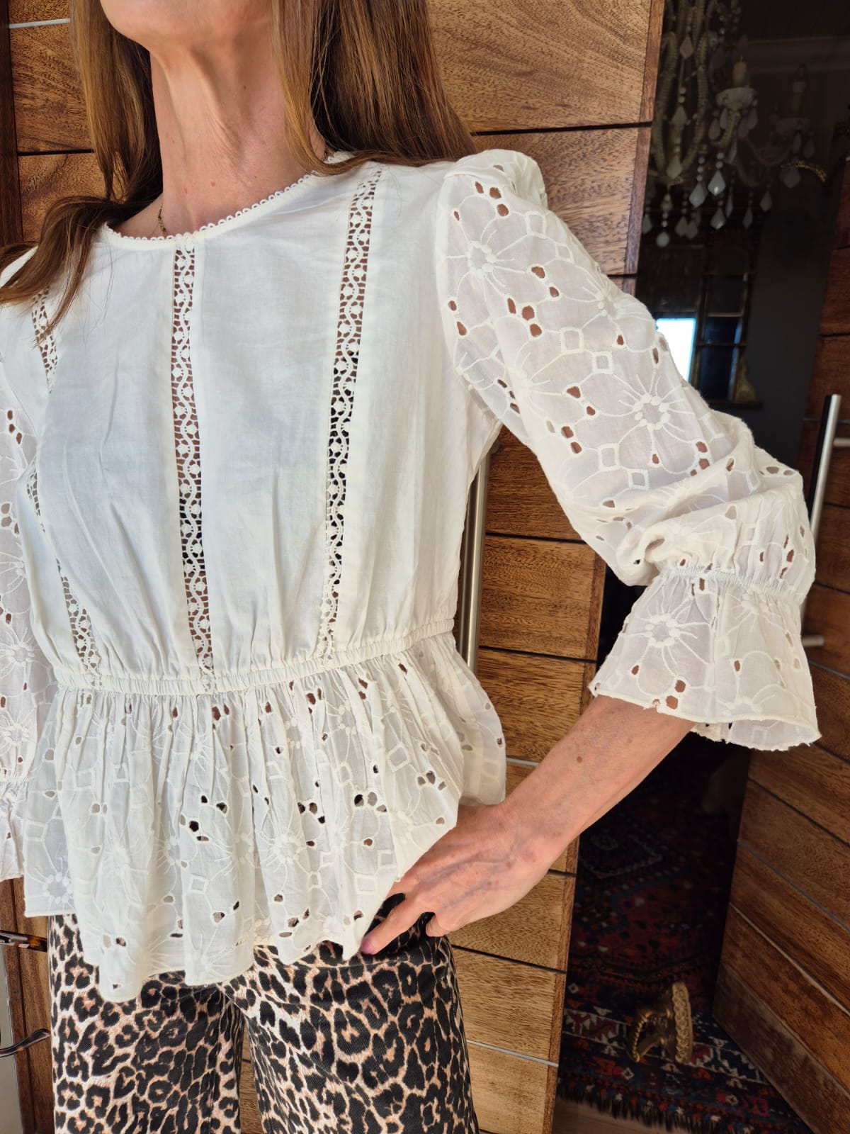 Cream Peplum Blouse