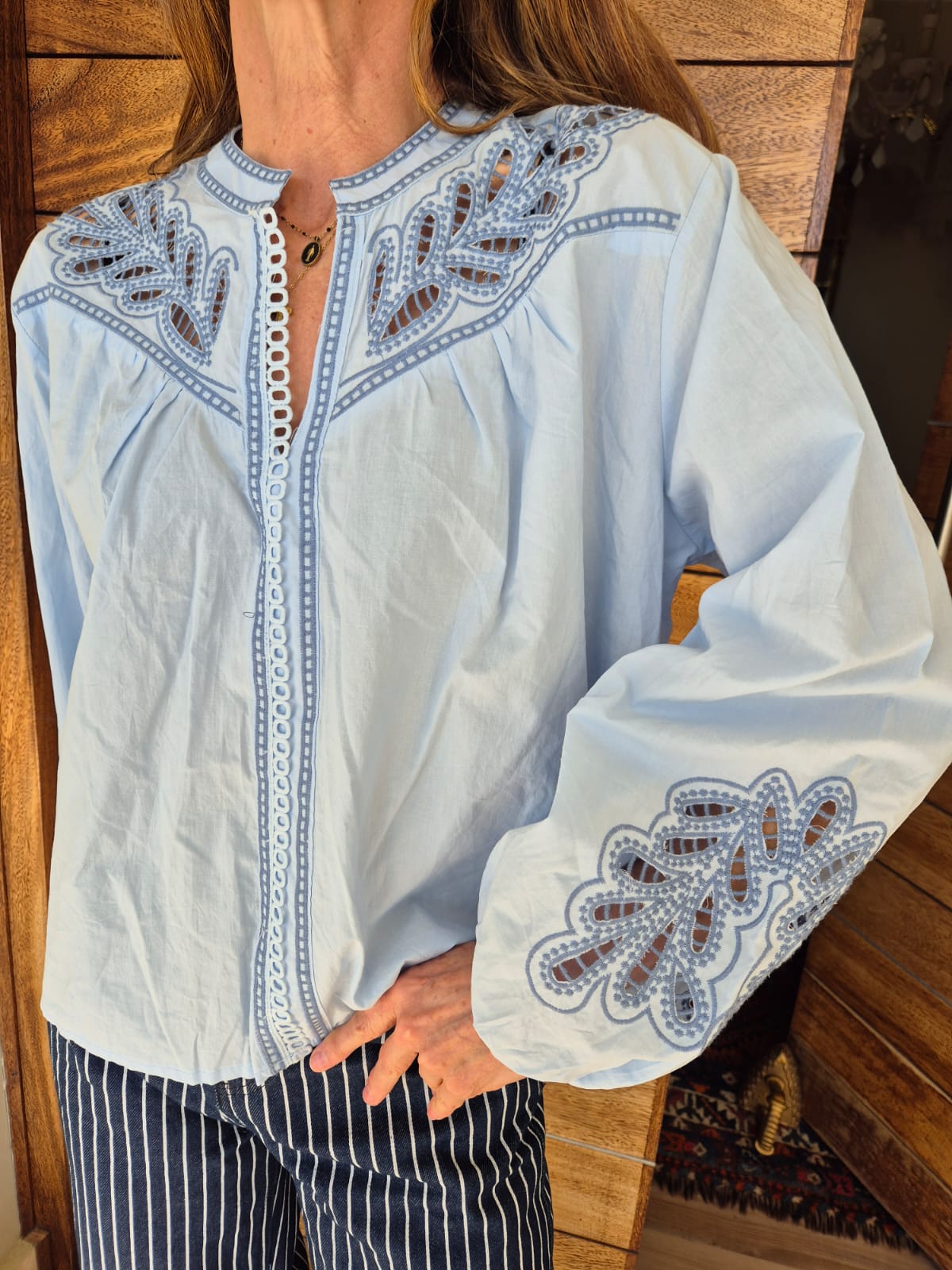 Pale Blue Blouse