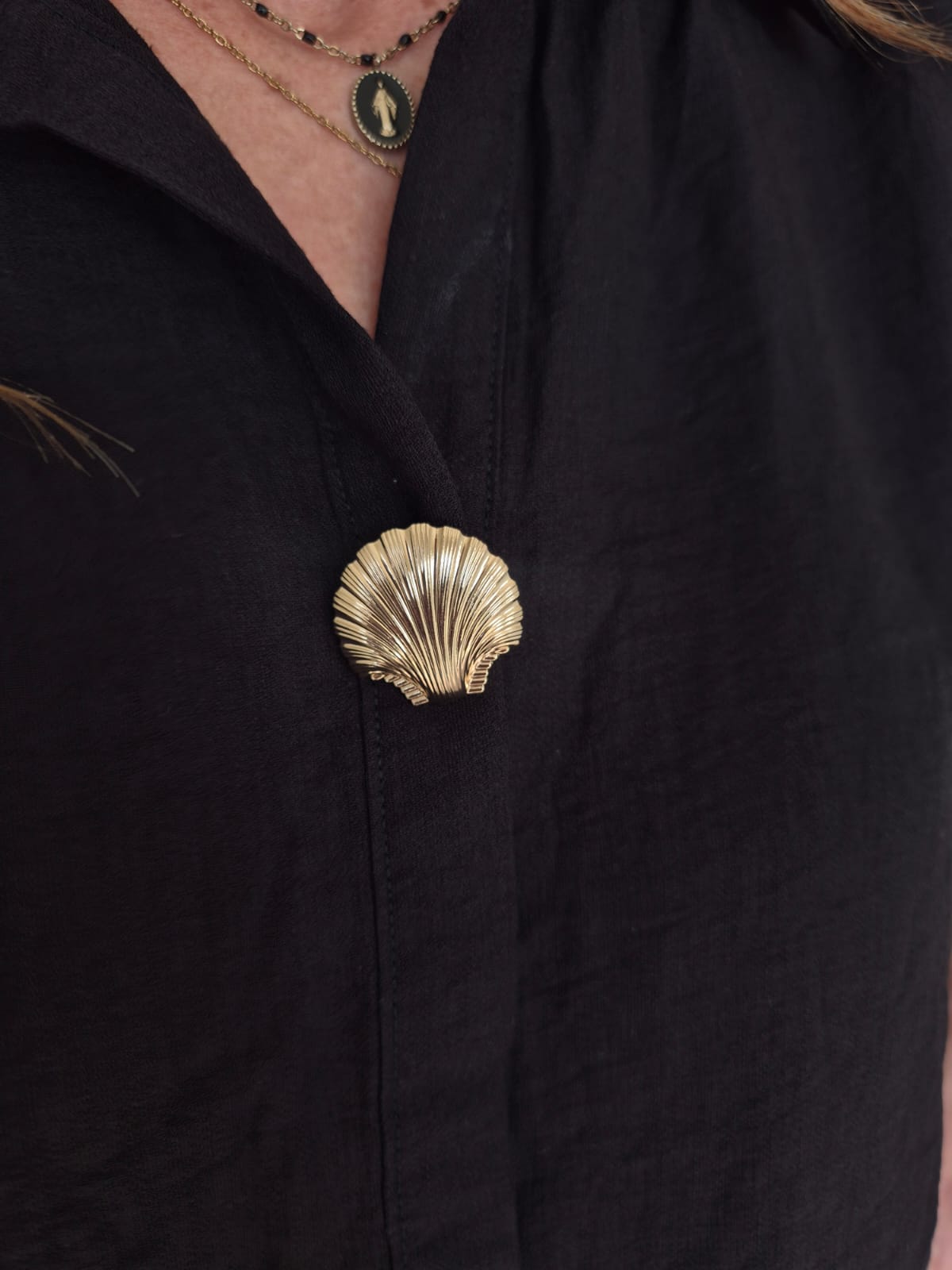 Black Oversized Shirt with tie detail on sleeve