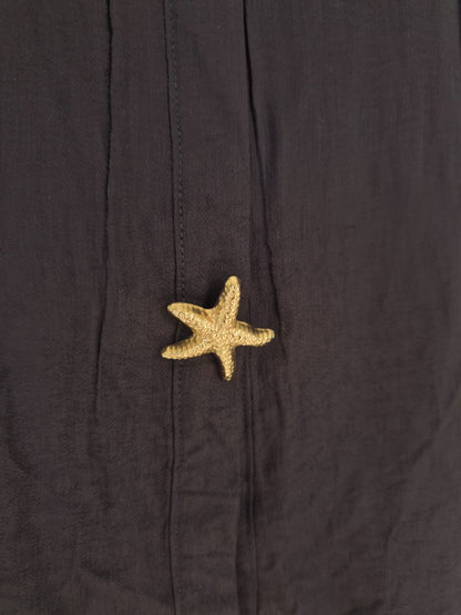 Black Oversized Shirt with tie detail on sleeve