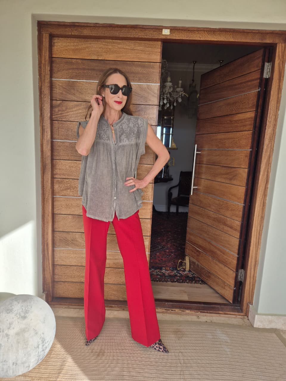 Earthy Shade Sheer Blouse