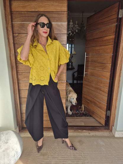 Ochre Yellow Anglaise Blouse