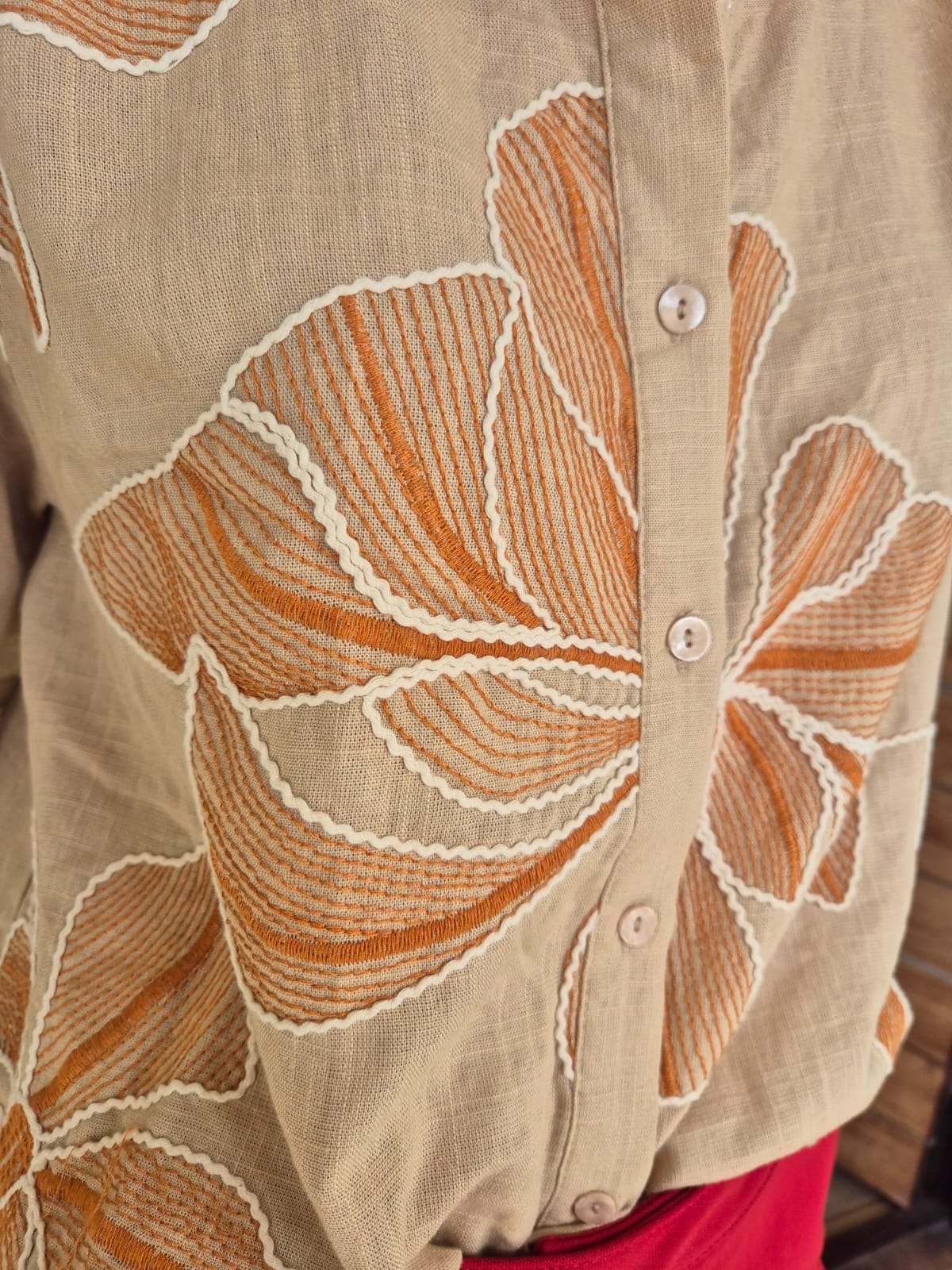 Stone Blouse with Embroidery