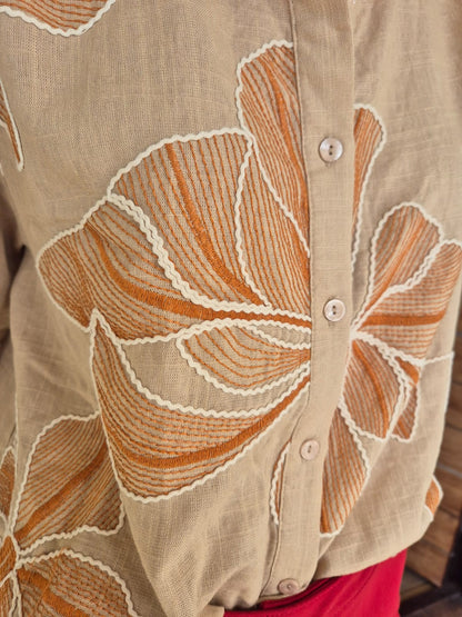 Stone Blouse with Embroidery