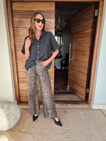 Black Blouse with Mother of Pearl Buttons