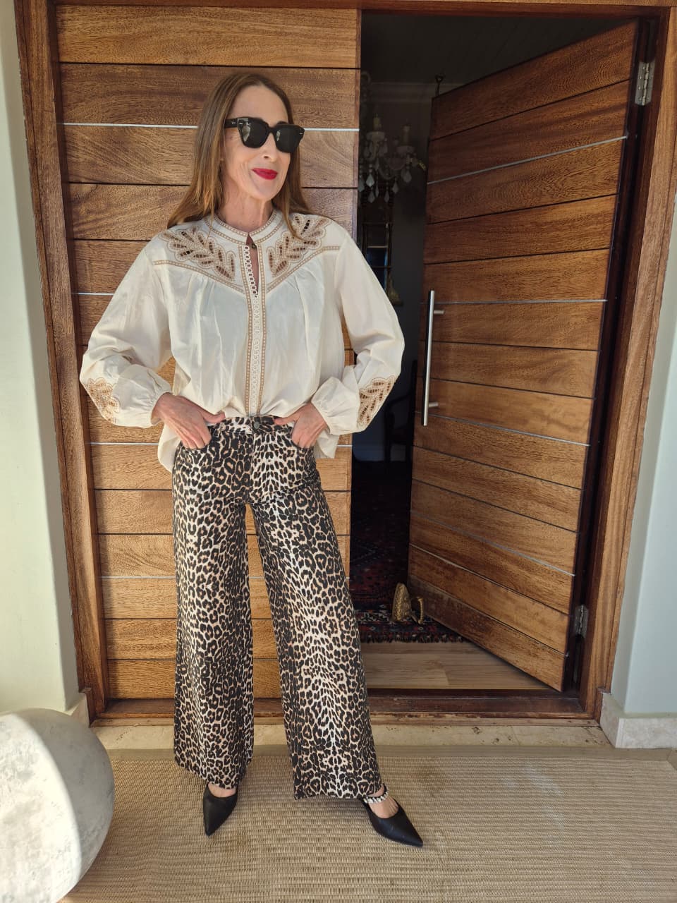 Stone Blouse with Cut-out detail on the front & sleeves
