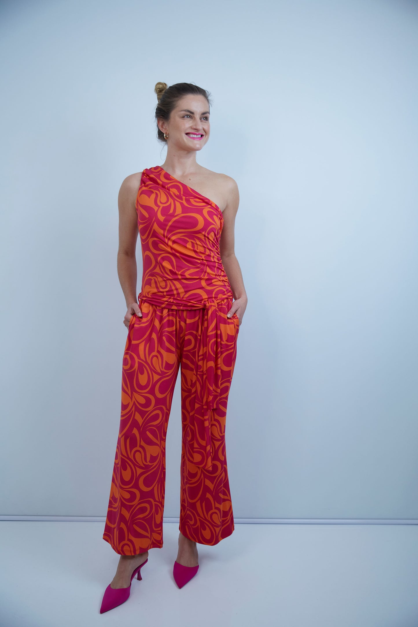 Aimee one shoulder styled jumpsuit