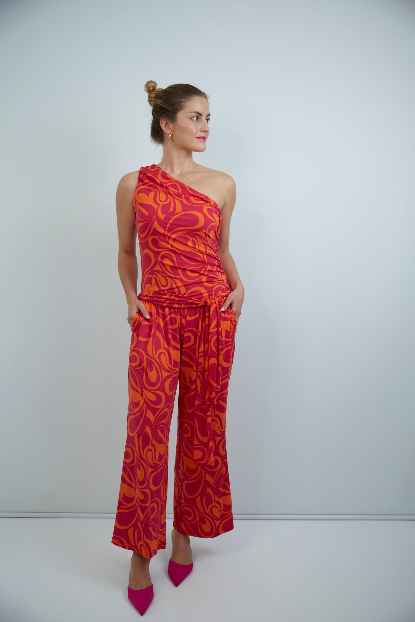 Aimee one shoulder styled jumpsuit