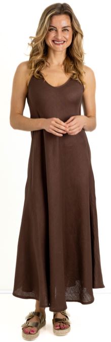 Mykonos Linen Bias cut strappy dress