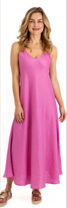 Mykonos Linen Bias cut strappy dress