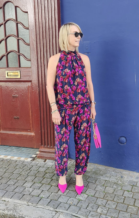 Felicite Halter neck Jumpsuit - Pixel Floral