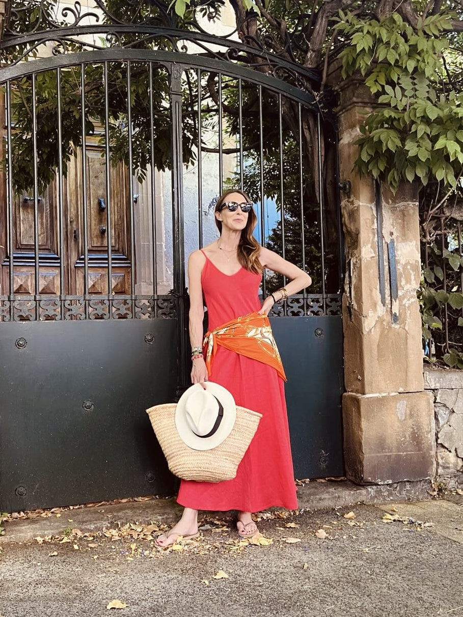 Mykonos Linen Bias cut strappy dress