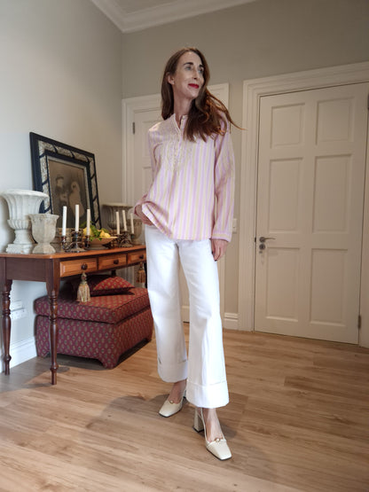 Cotton Shirt with embroidered detail