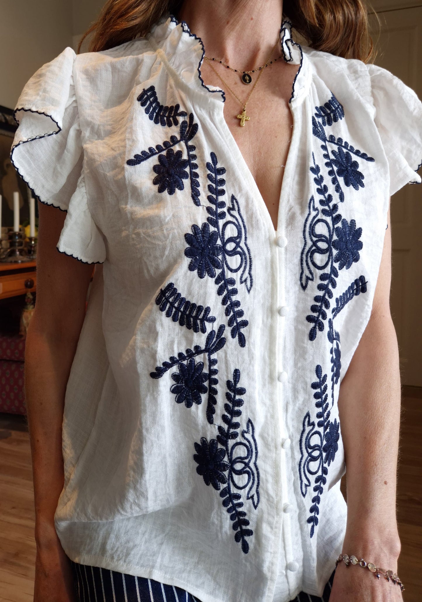 Blouse with embroidered detail