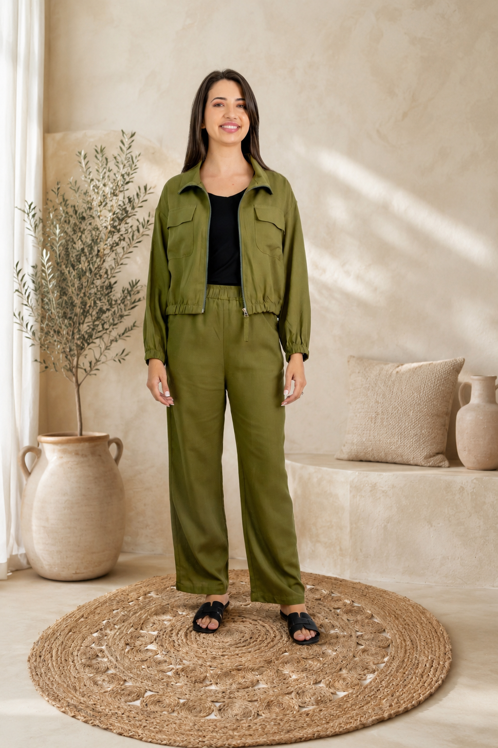 Otto Zipper Jacket with flap pockets, elasticated hem and cuff