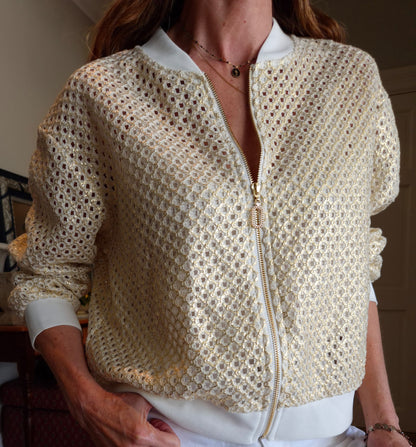 Matt gold zipper jacket