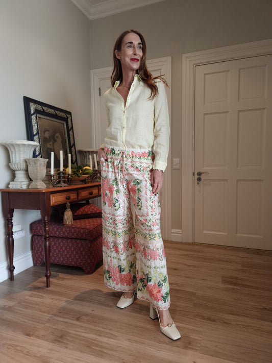 Anglaise pant with elasticated waist and side pockets