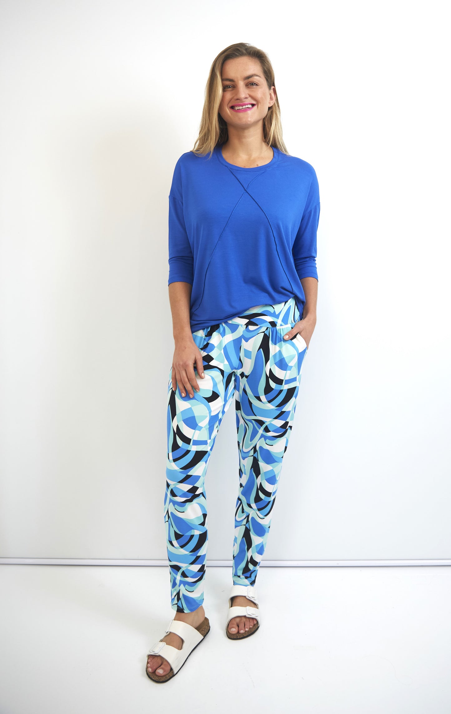 Roxanne classic pant - Aqua Pucci